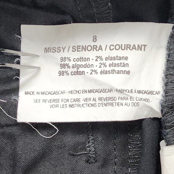 Gloria Vanderbilt Pant Womens 8 Black ANITA High Rise Straight Capri Khaki Unltd - Picture 4 of 12